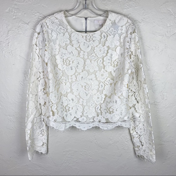 SOLD Wayf Erin Floral Lace Long Sleeve Shopbop Blouse - Picture 3 of 9